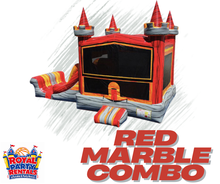 Red Marble Bounce House W/Slide Combo (Wet/Dry)